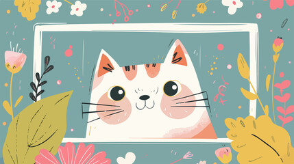 Cute Cartoon Cat Set in Flat Vector Illustration - Versatile Design Elements for Projects