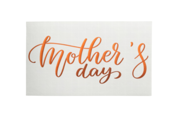 Celebrating Mother's Day with a heartfelt card, cut out - stock png.