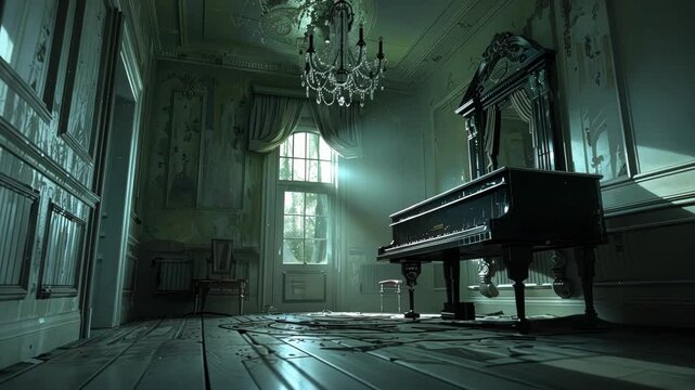 The haunting melody of a music box echoes through the house its rhythm erratic and otherworldly.