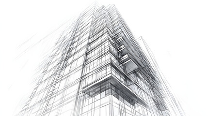 Fototapeta premium A meticulously sketched luxury high-rise concept by an iconic designer.