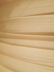 Canvas tent interior. Wavy fabric roof. Abstract wrinkled fabric background. White canvas texture...