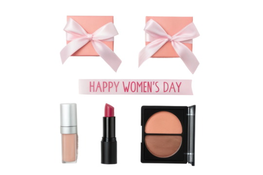 Women's Day: Beauty gifts & cosmetics, cut out - stock png. - Powered by Adobe