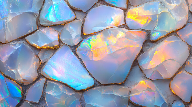 Iridescent opal texture background. Opal. Illustration