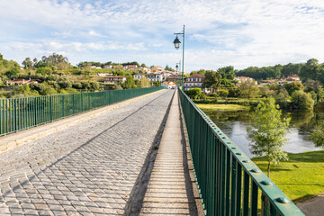 Medieval bridge over Lima river in Ponte da Barca, Alto Minho, district of Viana do Castelo, Portugal