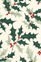 A beautiful holly pattern perfect for holiday-themed decor and gifts.