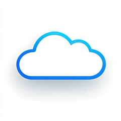 Minimalist Blue Cloud Icon on White Background