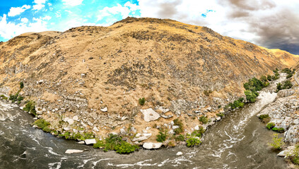 Kern River Remington Hot Springs and Lake Isabella area Kern County and Sierras Central California by drone after Hurricane Hilary August 2023
