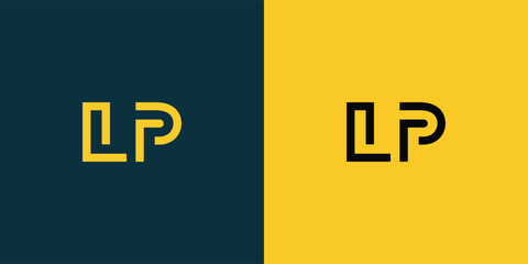 LP abstract  minimalist letters Logo Monogram. It is a minimalist logo, this logo is made by combining two letters