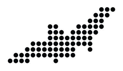 Symbol Map of the City Landshut (Germany) showing the city with a pattern of just a few black dots