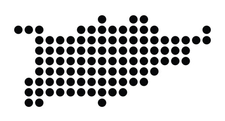 Symbol Map of the City Ludwigsburg (Germany) showing the city with a pattern of just a few black dots
