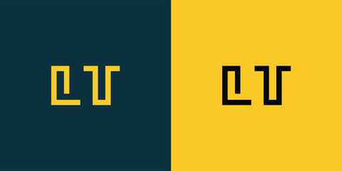 LT abstract  minimalist letters Logo Monogram. It is a minimalist logo, this logo is made by combining two letters