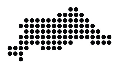 Symbol Map of the City Sindelfingen (Germany) showing the city with a pattern of just a few black dots