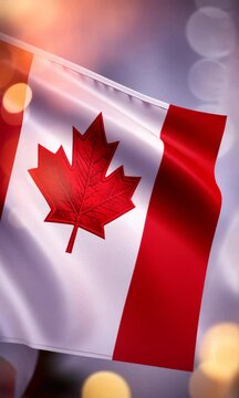 Abstract flag of Canada. Vertical video