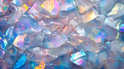 Abstract background with iridescent white opal colorful texture. Opal. Illustration