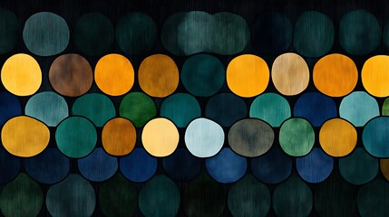 Abstract Pattern of Overlapping Colorful Circles