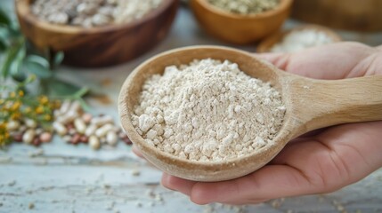 Precise Measurement of Magnesium Glycinate Powder in Natural Health Food Setting