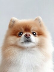 Obraz premium Small brown and white dog on table