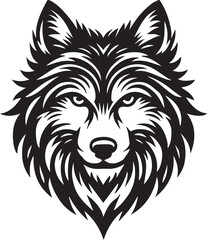Wolf head silhouette icon vector art illustration