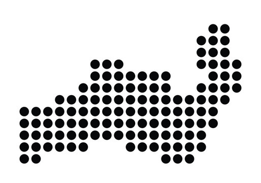 Symbol Map of the City Sint-Jan-Molenbeek_Molenbeek-Saint-Jean (Belgium) showing the city with a pattern of just a few black dots