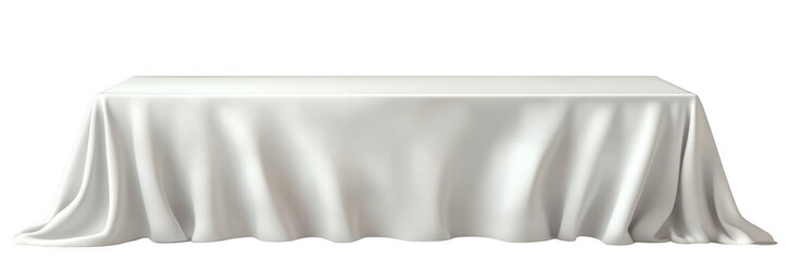 White tablecloth draped over a dining table, cut out
