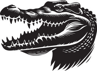 Crocodile head silhouette icon vector art illustration