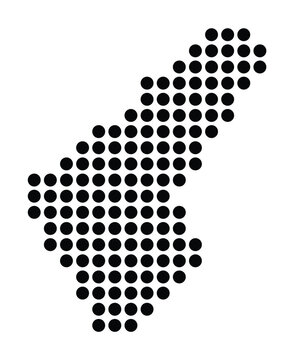recommend clip art: Symbol Map of the City Helligands (Denmark) showing the city with a pattern of just a few black dots