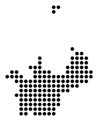 Symbol Map of the City Tallinn (Estonia) showing the city with a pattern of just a few black dots