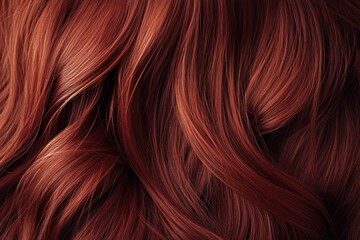 Naklejka premium Gorgeous long wavy red hair shining in bright light with smooth texture and rich color variations. Generative AI