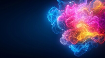 Fototapeta premium Colorful smoke swirling in dark atmospheric background