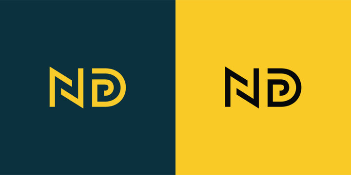 ND abstract  minimalist letters Logo Monogram. It is a minimalist logo, this logo is made by combining two letters
