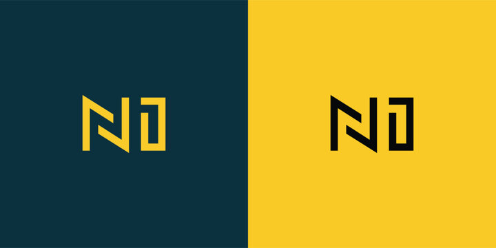 NI abstract  minimalist letters Logo Monogram. It is a minimalist logo, this logo is made by combining two letters