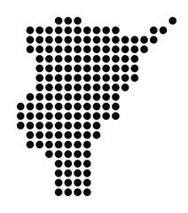 Symbol Map of the City Saint-Denis (France) showing the city with a pattern of just a few black dots © TipTopMap