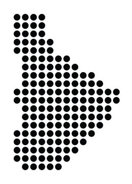 Symbol Map of the City Sarcelles (France) showing the city with a pattern of just a few black dots