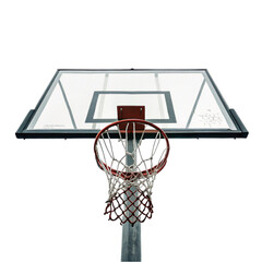 Ring and basketball ball on background of the sky and the city sport lifestyle