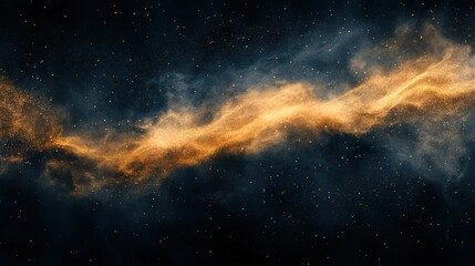 Stunning Golden Starry Galaxy Background