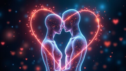 background with glowing heart