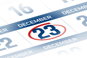 23 December 2025 year calendar day illustration