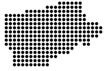 Symbol Map of the City Ede (Netherlands) showing the city with a pattern of just a few black dots