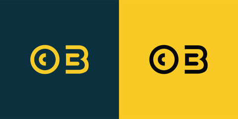 OB abstract  minimalist letters Logo Monogram. It is a minimalist logo, this logo is made by combining two letters
