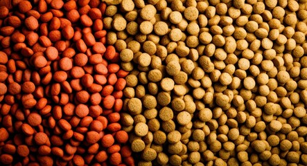 Macro photography, beans and legumes, contrasting colors, red and yellow, textured surface, food ingredients, healthy proteins, natural patterns, culinary background, raw ingredients, nutritious food,