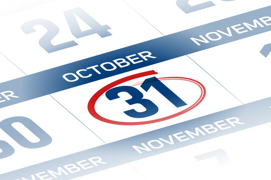 31 October 2025 year calendar day illustration