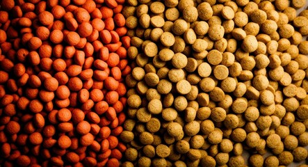 Macro photography, beans and legumes, contrasting colors, red and yellow, textured surface, food ingredients, healthy proteins, natural patterns, culinary background, raw ingredients, nutritious food,