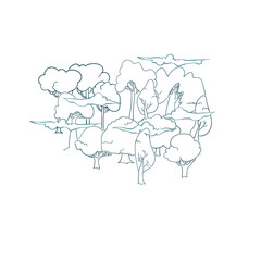 cute forest japanese chinese vector design background elements