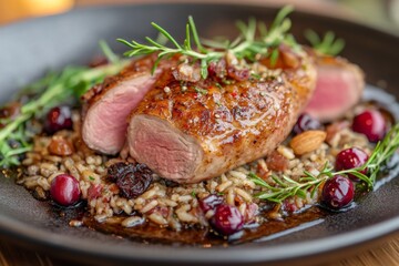 Gourmet Pork Tenderloin with Cranberry Rice