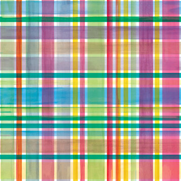 watercolor check pattern. unique colorful design .hand drawn checks new and classic pattern