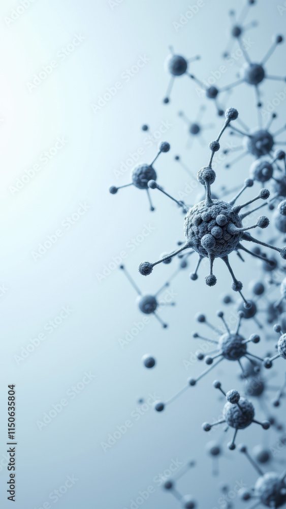 Aufkleber high-resolution image of a single molecule of semaglutide with its intricate structure visible again