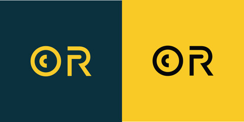 OR abstract  minimalist letters Logo Monogram. It is a minimalist logo, this logo is made by combining two letters