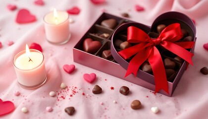 Chocolate Box and Candles for Valentine’s Day
