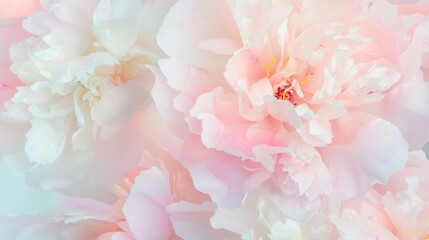 Blossoming Blur: Abstract Floral Patterns of Blurred Peonies in Vibrant Hues with Soft Focus and Gentle Light Filtering Through Petals - Ultra-Detailed Artistic Interpretation of Nature's Beauty
