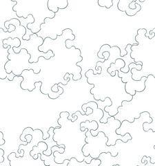 clouds isolated japanese chinese vector design seamless pattern